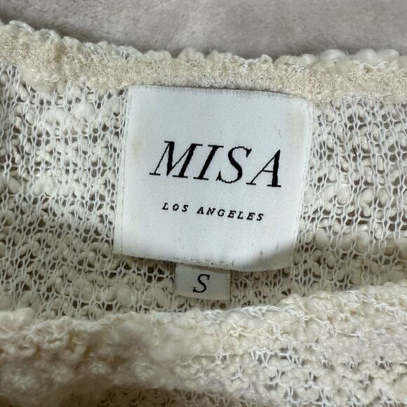 MISA Los Angeles Ivory White Karine Fringe Sweater Womens Size Small - Picture 4 of 9